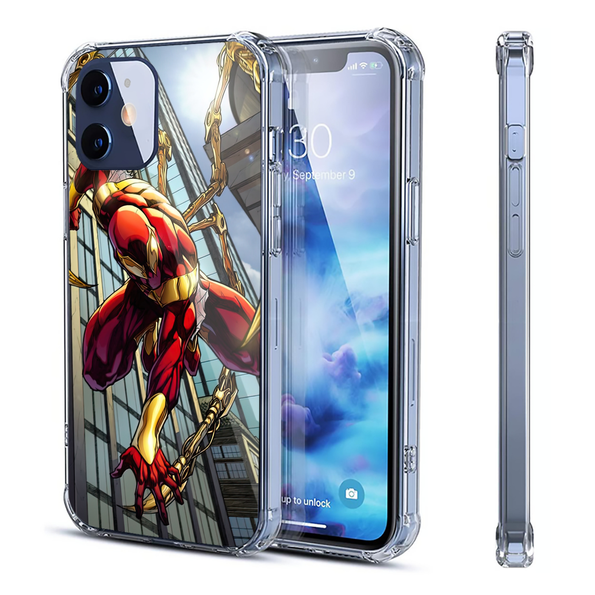 （画像用） Spider Man スパイダーマン 【iPhone 12シリーズ対応】透明スマホケース（クリアソフトケース）